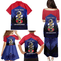 Personalized Les Grenadiers Haiti Football Family Matching Puletasi and Hawaiian Shirt 2026 Nou Retounen Blue Version - Wonder Print Shop