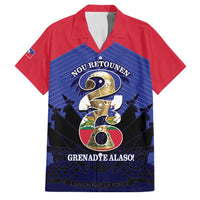 Personalized Les Grenadiers Haiti Football Family Matching Tank Maxi Dress and Hawaiian Shirt 2026 Nou Retounen Blue Version - Wonder Print Shop