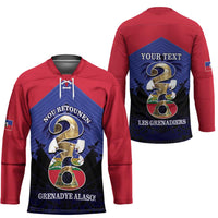 Personalized Les Grenadiers Haiti Football Hockey Jersey 2026 Nou Retounen Blue Version - Wonder Print Shop