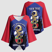 Personalized Les Grenadiers Haiti Football Kimono Sleeve Blouse 2026 Nou Retounen Blue Version - Wonder Print Shop
