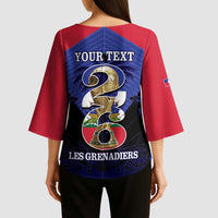 Personalized Les Grenadiers Haiti Football Kimono Sleeve Blouse 2026 Nou Retounen Blue Version - Wonder Print Shop