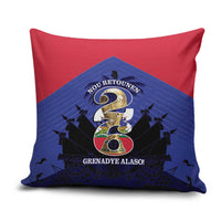 Les Grenadiers Haiti Football Pillow Cover 2026 Nou Retounen Blue Version - Wonder Print Shop