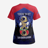 Personalized Les Grenadiers Haiti Football Scrub Top 2026 Nou Retounen Blue Version - Wonder Print Shop