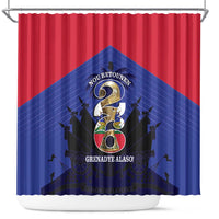 Les Grenadiers Haiti Football Shower Curtain 2026 Nou Retounen Blue Version - Wonder Print Shop