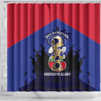 Les Grenadiers Haiti Football Shower Curtain 2026 Nou Retounen Blue Version - Wonder Print Shop