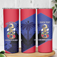Personalized Les Grenadiers Haiti Football Skinny Tumbler 2026 Nou Retounen Blue Version - Wonder Print Shop