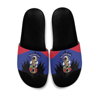 Les Grenadiers Haiti Football Slide Sandals 2026 Nou Retounen Blue Version - Wonder Print Shop