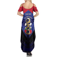 Personalized Les Grenadiers Haiti Football Summer Maxi Dress 2026 Nou Retounen Blue Version - Wonder Print Shop