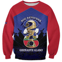 Personalized Les Grenadiers Haiti Football Sweatshirt 2026 Nou Retounen Blue Version - Wonder Print Shop