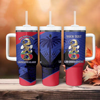 Personalized Les Grenadiers Haiti Football Tumbler With Handle 2026 Nou Retounen Blue Version - Wonder Print Shop