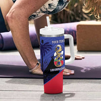 Personalized Les Grenadiers Haiti Football Tumbler With Handle 2026 Nou Retounen Blue Version - Wonder Print Shop