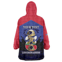 Personalized Les Grenadiers Haiti Football Wearable Blanket Hoodie 2026 Nou Retounen Blue Version - Wonder Print Shop