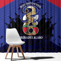 Les Grenadiers Haiti Football Window Curtain 2026 Nou Retounen Blue Version - Wonder Print Shop