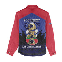 Personalized Les Grenadiers Haiti Football Women Casual Shirt 2026 Nou Retounen Blue Version - Wonder Print Shop
