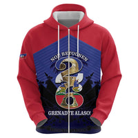 Personalized Les Grenadiers Haiti Football Zip Hoodie 2026 Nou Retounen Blue Version - Wonder Print Shop