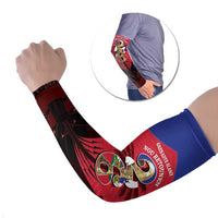 Personalized Les Grenadiers Haiti Football Arm Sleeves 2026 Nou Retounen Red Version - Wonder Print Shop