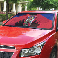Les Grenadiers Haiti Football Auto Sun Shade 2026 Nou Retounen Red Version - Wonder Print Shop