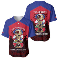 Personalized Les Grenadiers Haiti Football Baseball Jersey 2026 Nou Retounen Red Version - Wonder Print Shop