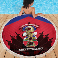 Les Grenadiers Haiti Football Beach Blanket 2026 Nou Retounen Red Version - Wonder Print Shop