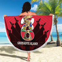 Les Grenadiers Haiti Football Beach Blanket 2026 Nou Retounen Red Version - Wonder Print Shop