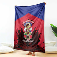 Les Grenadiers Haiti Football Blanket 2026 Nou Retounen Red Version - Wonder Print Shop