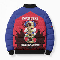 Personalized Les Grenadiers Haiti Football Bomber Puffer Jacket 2026 Nou Retounen Red Version - Wonder Print Shop