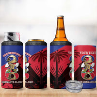 Personalized Les Grenadiers Haiti Football 4 in 1 Can Cooler Tumbler 2026 Nou Retounen Red Version - Wonder Print Shop