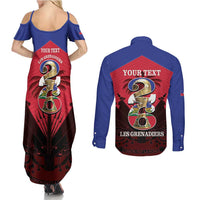 Personalized Les Grenadiers Haiti Football Couples Matching Summer Maxi Dress and Long Sleeve Button Shirt 2026 Nou Retounen Red Version - Wonder Print Shop