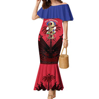 Personalized Les Grenadiers Haiti Football Family Matching Mermaid Dress and Hawaiian Shirt 2026 Nou Retounen Red Version - Wonder Print Shop