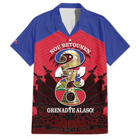 Personalized Les Grenadiers Haiti Football Family Matching Off Shoulder Maxi Dress and Hawaiian Shirt 2026 Nou Retounen Red Version - Wonder Print Shop