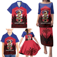 Personalized Les Grenadiers Haiti Football Family Matching Puletasi and Hawaiian Shirt 2026 Nou Retounen Red Version - Wonder Print Shop