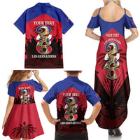 Personalized Les Grenadiers Haiti Football Family Matching Summer Maxi Dress and Hawaiian Shirt 2026 Nou Retounen Red Version - Wonder Print Shop