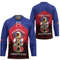 Personalized Les Grenadiers Haiti Football Hockey Jersey 2026 Nou Retounen Red Version - Wonder Print Shop