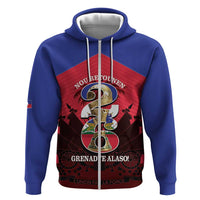 Personalized Les Grenadiers Haiti Football Hoodie 2026 Nou Retounen Red Version - Wonder Print Shop