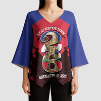 Personalized Les Grenadiers Haiti Football Kimono Sleeve Blouse 2026 Nou Retounen Red Version - Wonder Print Shop