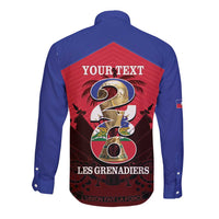 Personalized Les Grenadiers Haiti Football Long Sleeve Button Shirt 2026 Nou Retounen Red Version - Wonder Print Shop