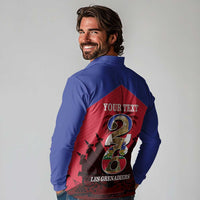 Personalized Les Grenadiers Haiti Football Long Sleeve Polo Shirt 2026 Nou Retounen Red Version - Wonder Print Shop
