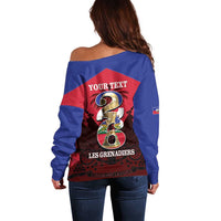 Personalized Les Grenadiers Haiti Football Off Shoulder Sweater 2026 Nou Retounen Red Version - Wonder Print Shop