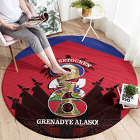 Les Grenadiers Haiti Football Round Carpet 2026 Nou Retounen Red Version - Wonder Print Shop