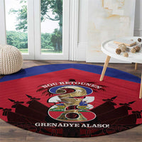 Les Grenadiers Haiti Football Round Carpet 2026 Nou Retounen Red Version - Wonder Print Shop
