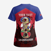 Personalized Les Grenadiers Haiti Football Scrub Top 2026 Nou Retounen Red Version - Wonder Print Shop