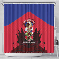 Les Grenadiers Haiti Football Shower Curtain 2026 Nou Retounen Red Version - Wonder Print Shop