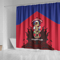 Les Grenadiers Haiti Football Shower Curtain 2026 Nou Retounen Red Version - Wonder Print Shop