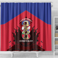 Les Grenadiers Haiti Football Shower Curtain 2026 Nou Retounen Red Version - Wonder Print Shop