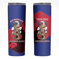 Personalized Les Grenadiers Haiti Football Skinny Tumbler 2026 Nou Retounen Red Version - Wonder Print Shop