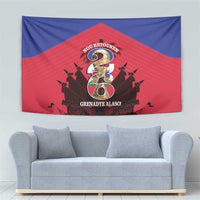 Les Grenadiers Haiti Football Tapestry 2026 Nou Retounen Red Version - Wonder Print Shop