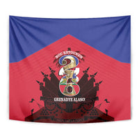 Les Grenadiers Haiti Football Tapestry 2026 Nou Retounen Red Version - Wonder Print Shop