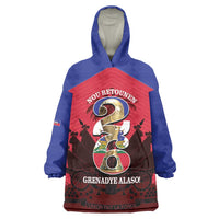 Personalized Les Grenadiers Haiti Football Wearable Blanket Hoodie 2026 Nou Retounen Red Version - Wonder Print Shop