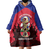 Personalized Les Grenadiers Haiti Football Wearable Blanket Hoodie 2026 Nou Retounen Red Version - Wonder Print Shop