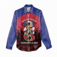 Personalized Les Grenadiers Haiti Football Women Casual Shirt 2026 Nou Retounen Red Version - Wonder Print Shop